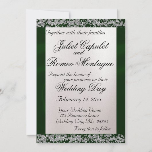 Elegant Pearl, Emerald Ribbon & Sparkle 2 Kaart (Achterkant)