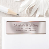 Elegant Pearl en Roos Gold Faux Folie Wedding Etiket (Insitu)