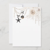 Elegant Pearl Floral Black & White Kerstparty Kaart (Achterkant)