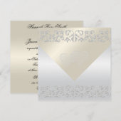 Elegant Pearl Flourish Wedding Invitations Kaart (Voorkant / Achterkant)