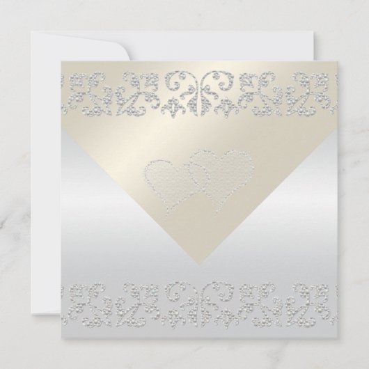 Elegant Pearl Flourish Wedding Invitations Kaart (Voorkant)