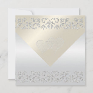 Elegant Pearl Flourish Wedding Invitations Kaart