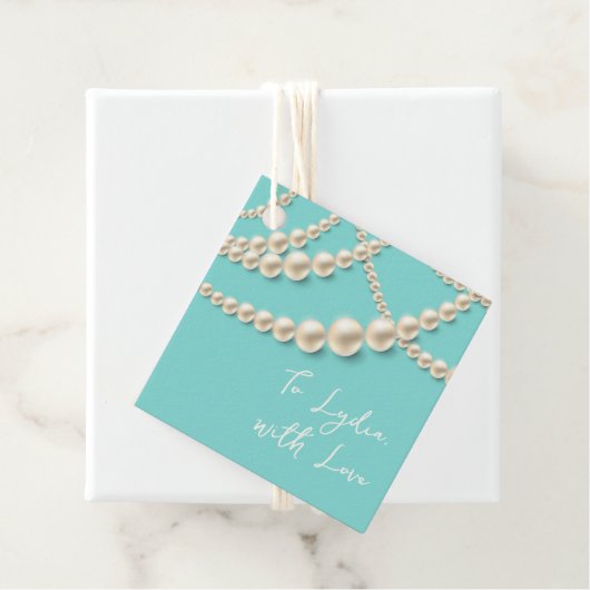 Elegant Pearl Gift Label - "To (Name), With Love" (In situ)