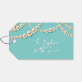 Elegant Pearl Gift Label - "To (Name), With Love" Cadeaulabel