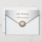 Elegant Pearl Gold 50th Wedding Jubileum Kaart (Voorkant)