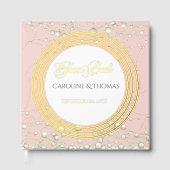 Elegant Pearl Gold Script Wedding Romantic Pearls Gastenboek (Voorkant)