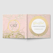 Elegant Pearl Gold Script Wedding Romantic Pearls Gastenboek (Volledig)