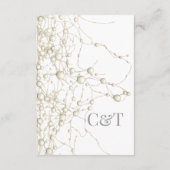Elegant Pearl Gold Script Wedding Romantic Pearls Informatiekaartje (Achterkant)