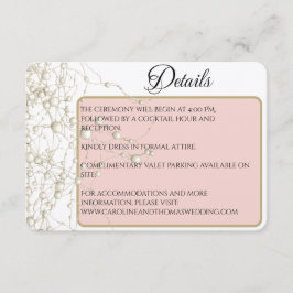 Elegant Pearl Gold Script Wedding Romantic Pearls Informatiekaartje
