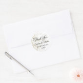 Elegant Pearl Gold Script Wedding Romantic Pearls Ronde Sticker (Envelop)