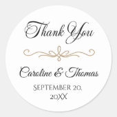 Elegant Pearl Gold Script Wedding Romantic Pearls Ronde Sticker (Voorkant)