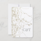 Elegant Pearl Gold Script Wedding Romantic Pearls RSVP Kaartje (Achterkant)