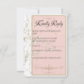 Elegant Pearl Gold Script Wedding Romantic Pearls RSVP Kaartje (Voorkant)
