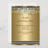 Elegant Pearl Gold Silver Diamond Birthday Party 7 Kaart (Achterkant)