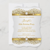 Elegant Pearl Gold White Silver Birthday Party Kaart (Voorkant)