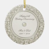 Elegant Pearl Jubileum 30th Wedding Keramisch Ornament (Voorkant)