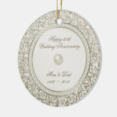 Elegant Pearl Jubileum 30th Wedding Keramisch Ornament (Links)
