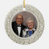 Elegant Pearl Jubileum 30th Wedding Keramisch Ornament (Achterkant)