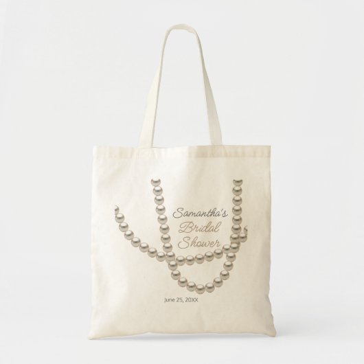 Elegant Pearl Ketting Vrijgezellenfeest Tote Bag (Voorkant)