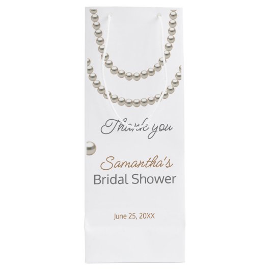 Elegant Pearl ketting Vrijgezellenfeest Wijn Cadeautas (Achterkant)