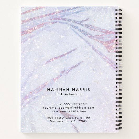 Elegant Pearl Nail Technicien Chic Appointment Notitieboek (Achterkant)