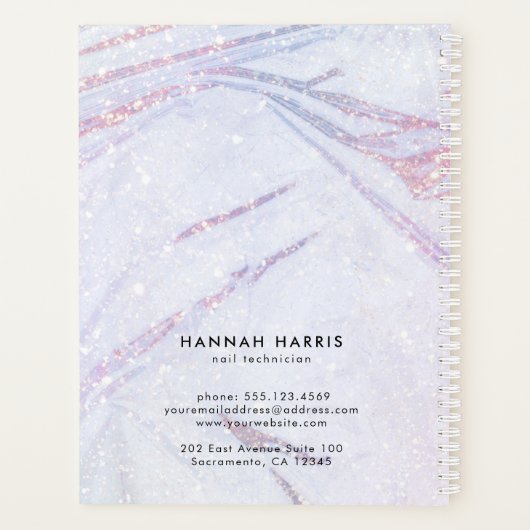 Elegant Pearl Nail Technicien Chic Appointment Planner (Achterkant)