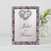 Elegant Pearl, Paarse Ribbon & Sparkle 2 Kaart (Staand voorkant)