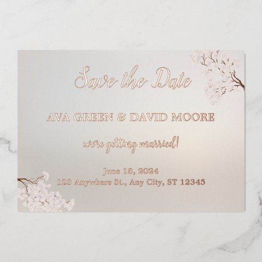  Elegant Pearl Romance Save the Date Kaart (Voorkant)