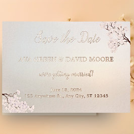  Elegant Pearl Romance Save the Date Kaart