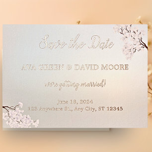  Elegant Pearl Romance Save the Date Kaart