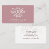 Elegant Pearl Roos Gold Glitter Lotus Flower Visitekaartje (Voorkant / Achterkant)