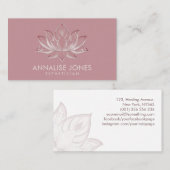 Elegant Pearl Roos Gold Lotus Flower Visitekaartje (Voorkant / Achterkant)