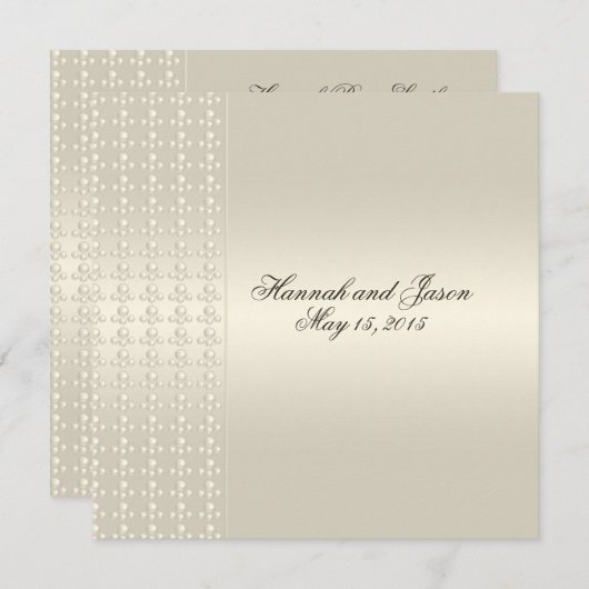 Elegant Pearl Satin Kaart (Voorkant / Achterkant)