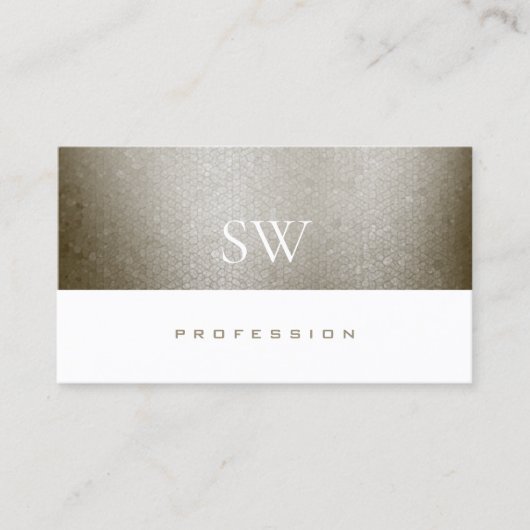 Elegant Pearl Shimmer Snake Pattern met Initialen Visitekaartje (Voorkant)