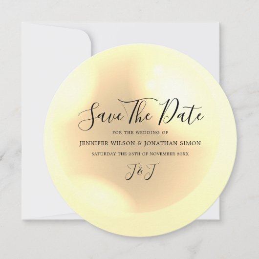 Elegant Pearl Simple Chic Save The Date (Voorkant)