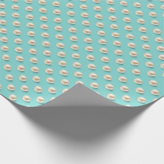 Elegant Pearl & Turquoise inpakpapier (Hoek)