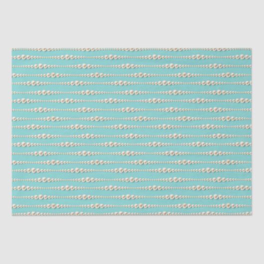 Elegant Pearl & Turquoise Tissue Papier (Voorkant)