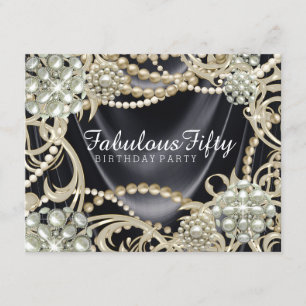 Elegant Pearl verjaardagsfeestje Kaart