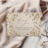 Elegant Pearl Vrijgezellenfeest Dank u kaart