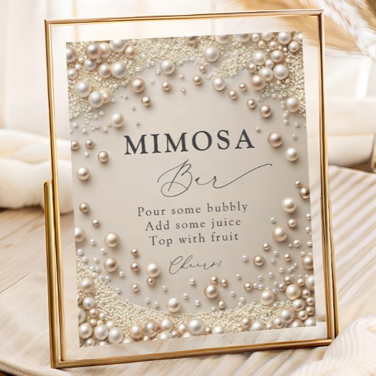 Elegant Pearl Vrijgezellenfeest Mimosa Bar Poster
