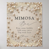 Elegant Pearl Vrijgezellenfeest Mimosa Bar Poster (Voorkant)