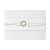Elegant Pearl Wedding Invitation Belly Band Uitnodigingen Wikkel (Achterkant Voorbeeld)