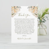 Elegant Pearl White en Ivoor Roos bruiloft Bedankkaart (Staand voorkant)