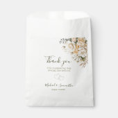 Elegant Pearl White en Ivoor Roos bruiloft Bedankzakje (Voorkant)