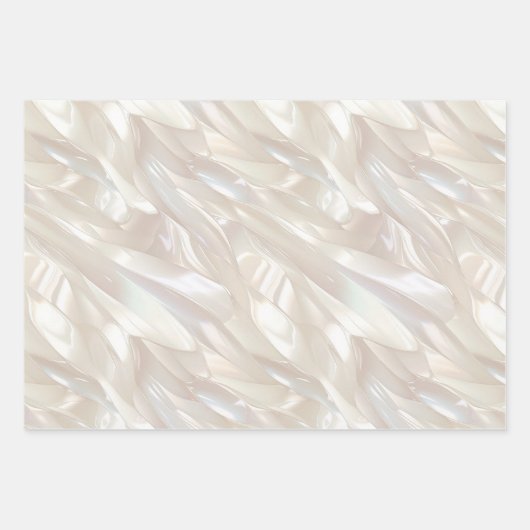 Elegant Pearl White Shell Abstract Inpakpapier Vel (Voorkant 3)