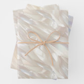 Elegant Pearl White Shell Abstract Inpakpapier Vel (In situ)