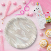 Elegant Pearl White Shell Abstract Papieren Bordje (Feest)