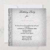 Elegant Pearl White Silver Birthday Party Kaart (Achterkant)