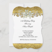 Elegant Pearl Yellow White Diamond Birthday Kaart (Achterkant)