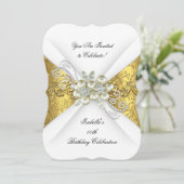 Elegant Pearl Yellow White Diamond Birthday Kaart (Staand voorkant)